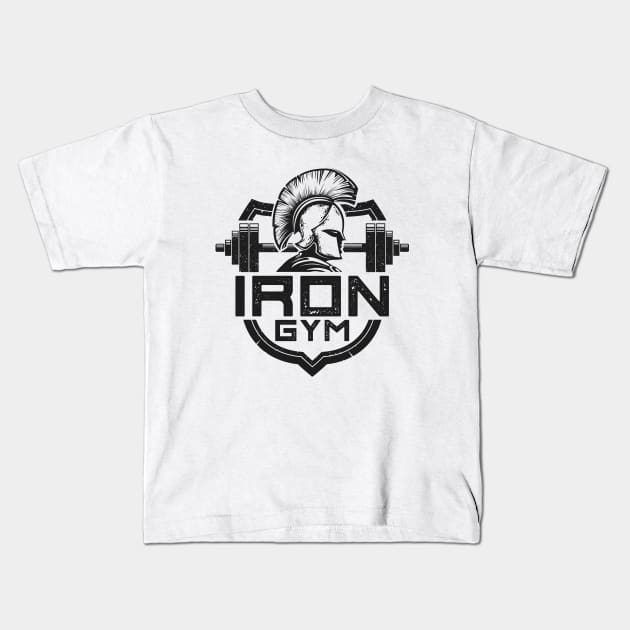 Iron Gym Kids T-Shirt by michony